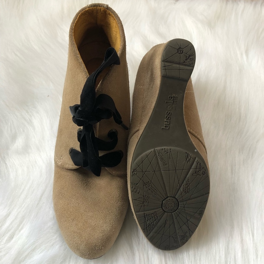 Anthropologie Bussola Beige Enna Wedge Boots View 3
